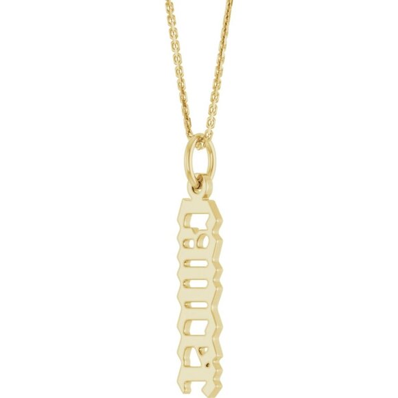 14K Yellow Gold Gothic Taurus 18